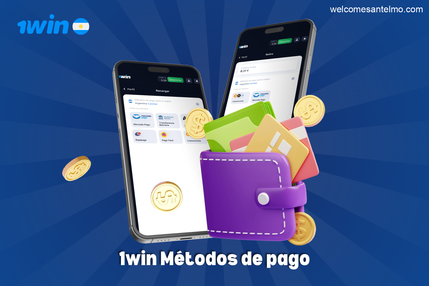 Los jugadores tienen acceso a una amplia gama de métodos de pago para realizar ingresos y retiraargentinos das en 1win